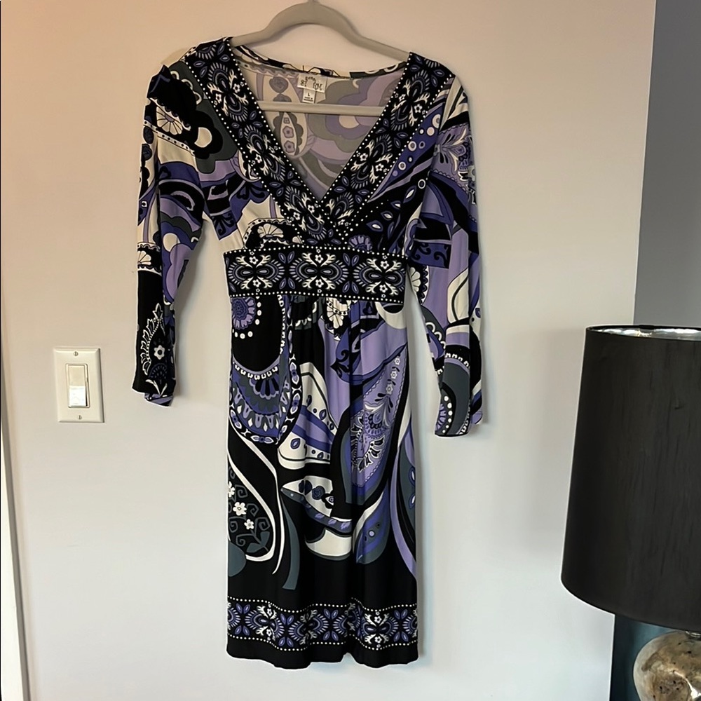 Elegant Multicolor Patterned Dress